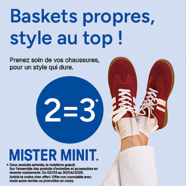 Offre 2=3 sur la revente cordonnerie chez Mister Minit