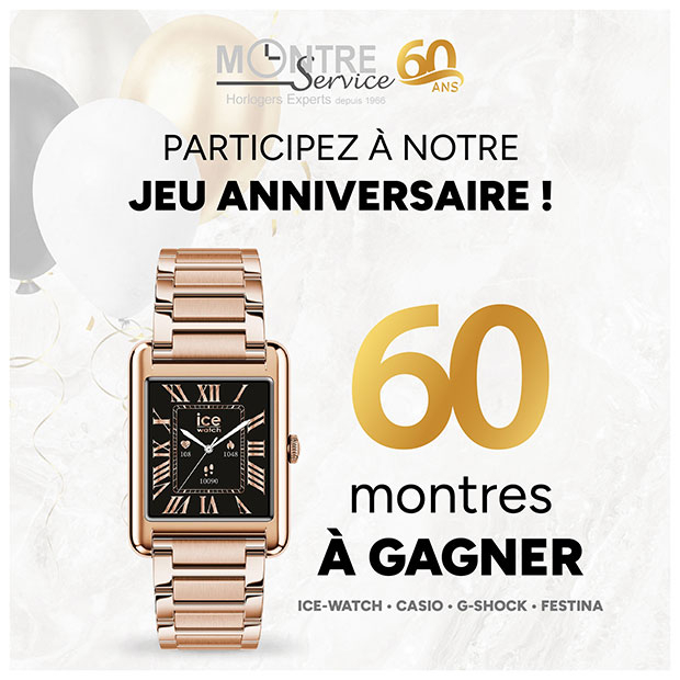 Grand jeu anniversaire pour les 60 ans de Montre Service en avril 2026